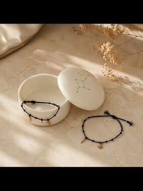 Fringe Studio Virgo Zodiac Trinket Box & 2 Matching Bracelets Set